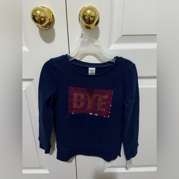 Carter’s Girl Fleece Flip Sequins Sweatshirt. Size 4/5 new with tags. - Picture 2 of 3